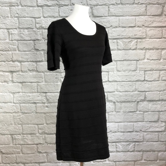 Calvin Klein Black Ribbed Bandage Dress - Picture 3 of 5